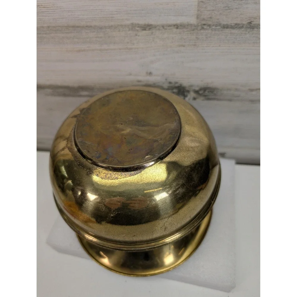 Vintage Brass Spittoon Cuspidor Made In England Round Bowl Pot‎ Decor Display